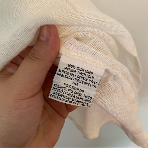 Eileen Fisher | white linen boxy cropped tank top - Picture 6 of 8